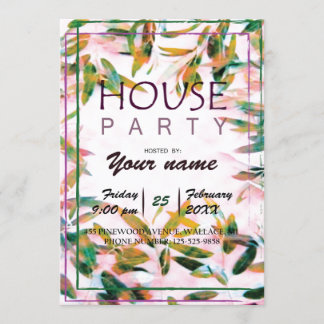 CARTE D'INVITATION FÊTE À LA MAISON