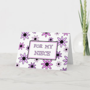 Carte d'invitation Fleur Violette pour Demoiselle 
