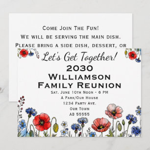 Carte d'invitation florale personnalisée pour réun