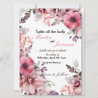 carte d'invitation florale simple