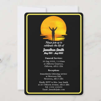 Carte d'invitation funéraire minimaliste personnal