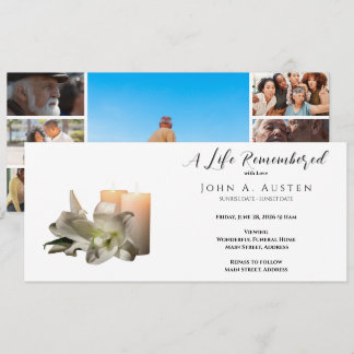 Carte d'invitation funéraire personnalisée - Carte