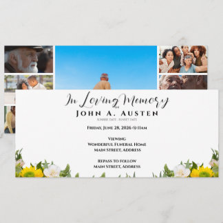 Carte d'invitation funéraire personnalisée - Carte