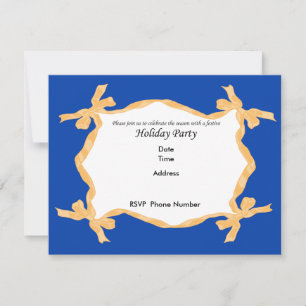 Carte d'invitation Gold Ribbon Holiday Party