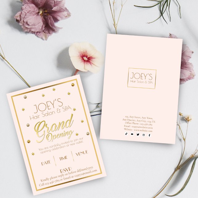 Carte d'invitation Golden Grand Ouverture Cérémoni (Créateur téléchargé)