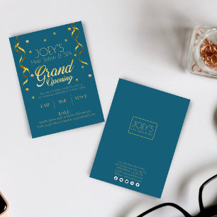 Carte d'invitation Golden Grand Ouverture d'entrep