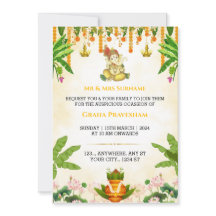 Carte d'invitation Gruh Pravesh indienne, réchauff