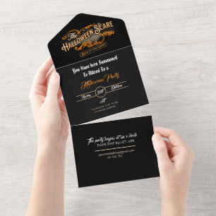 Carte d'invitation Halloween élégante avec RSVP