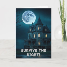 Carte d'invitation Halloween pour une maison hanté
