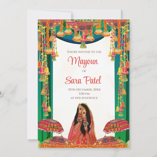 Carte d'invitation Holud comme invitations Mayoun  (Devant)