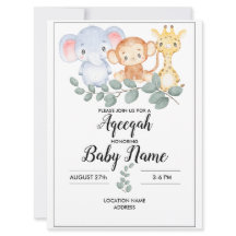 Carte d'invitation Instant Woodland Aqeeqah Aqiqah