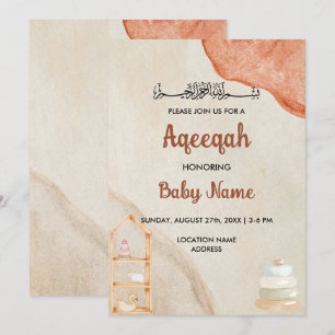 Carte d'invitation Instantanée Aqeeqah Aqiqah Bohè