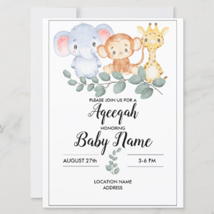Carte d'invitation Instantanée Aqiqah pour une For