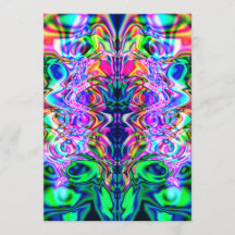 Carte d'invitation iridescence psychédélique