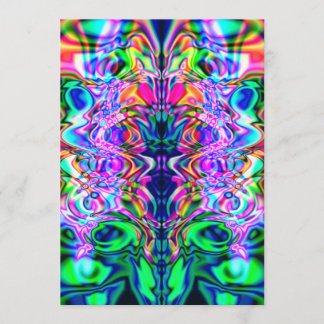 Carte d'invitation iridescence psychédélique