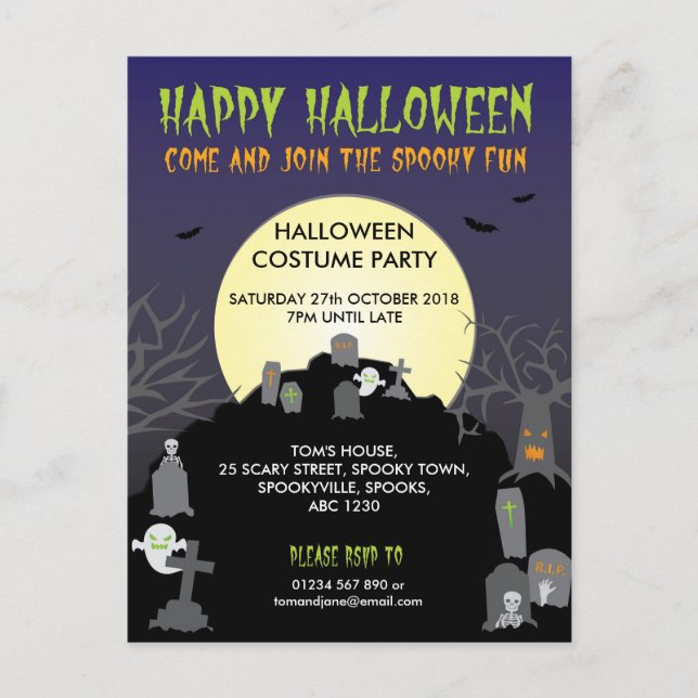 Carte d'invitation 'Joyeux Halloween' (Devant)