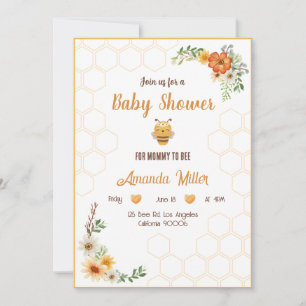 Carte d'invitation Maman To Bee Baby shower