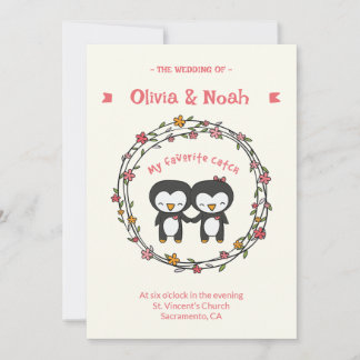 Carte d'invitation Manchot Drôle