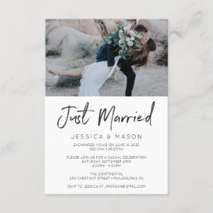 Carte d'invitation manuscrite pour mariage intime