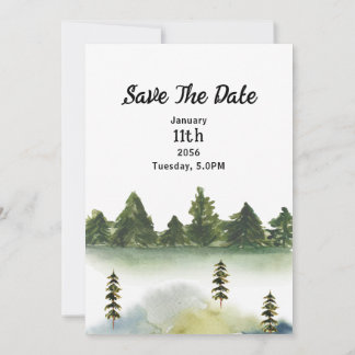 Carte d'invitation mariage d'hiver aquarelle desig