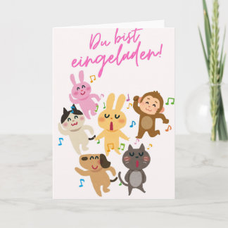Carte d'invitation mignonne Vous êtes invités ! à 