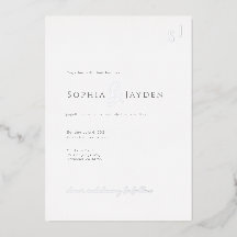 Carte d'invitation minimale élégante en feuille