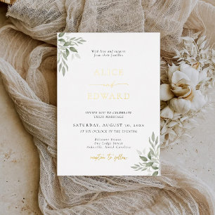 Carte d'invitation moderne en papier métallisé ave