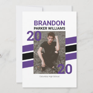 Carte d'invitation moderne Varsity Photo Grad
