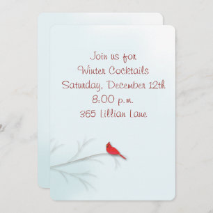 Carte d'invitation modifiable du Cardinal d'hiver