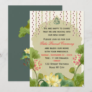 Carte d'invitation modifiable pour Griha Pravesh