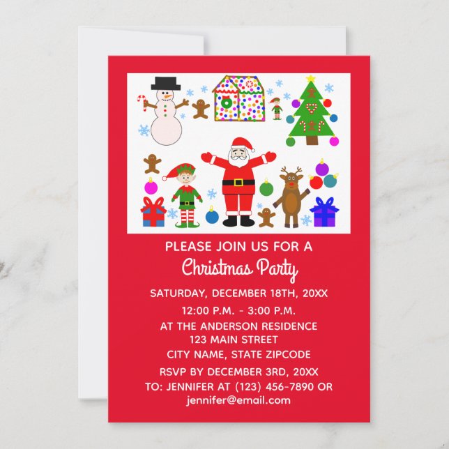 Carte d'invitation no 1-2 de Noël (Devant)