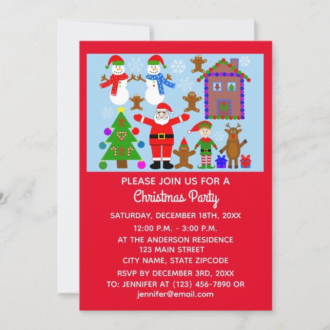 Carte d'invitation no 2-2 de Noël (Devant)