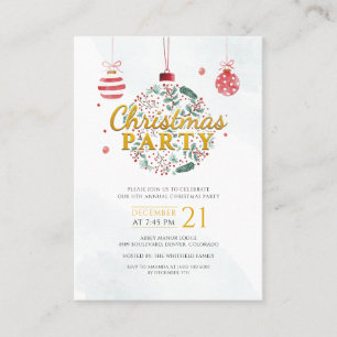Carte d'invitation Noël Fête