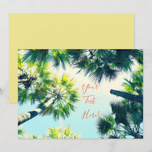 Carte d'invitation Palmiers Ciel Été Vibes Heureus