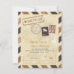 Carte d'invitation par avion vintage