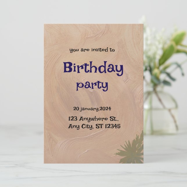 Carte d'invitation personnalisée élégante pour tou (Debout devant)