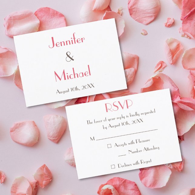 Carte d'invitation personnalisée moderne élégante  (Custom Modern Elegant Wedding RSVP Invitation Card)