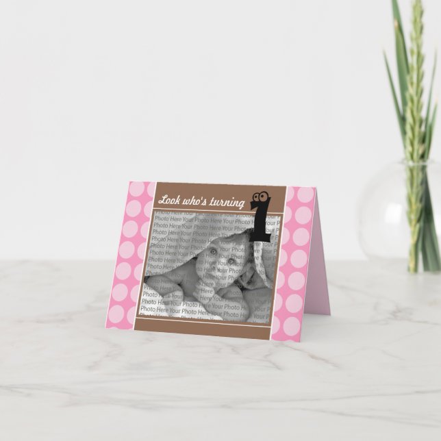 Carte d'invitation personnalisée Pink Anniversaire (Devant)
