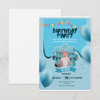 Carte d'invitation personnalisée pour anniversaire