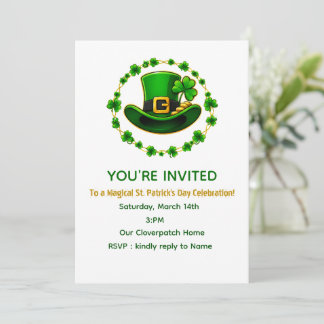Carte d'invitation personnalisée pour la Saint-Pat
