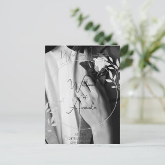 Carte d'invitation photo noire, blanche, pour touj