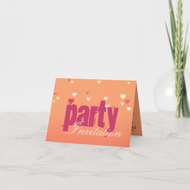Carte d'invitation Pinky Blush Party (Devant)
