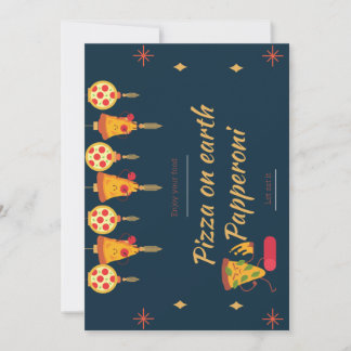carte d'invitation pizza sur terre pepperoni