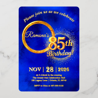Carte d'invitation plate pour anniversaire de réfé