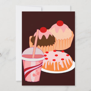 Carte d'invitation plate pour douceurs