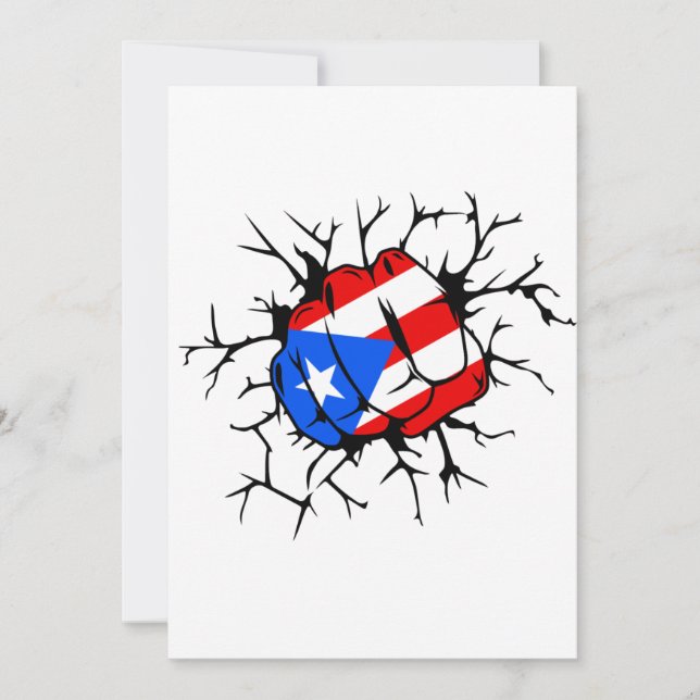 Carte d'invitation Porto Rico Flag (Devant)