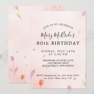 Carte d'invitation pour 80e anniversaire