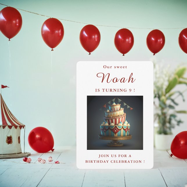 Carte d'invitation pour anniversaire de cirque (Créateur téléchargé)