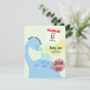Carte d'invitation pour Baby Shower avec un joli d