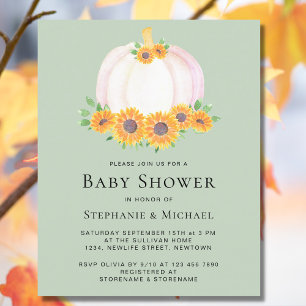 Carte d'invitation pour Baby Shower Budget Citroui
